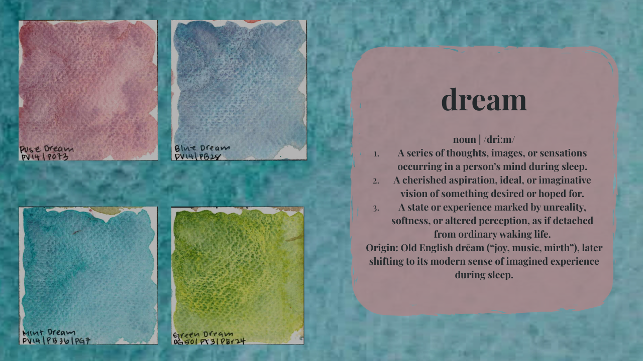 Swatches of the four paints in the Dream series.