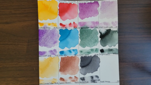Swatches of 12 standard paints by White Nights.