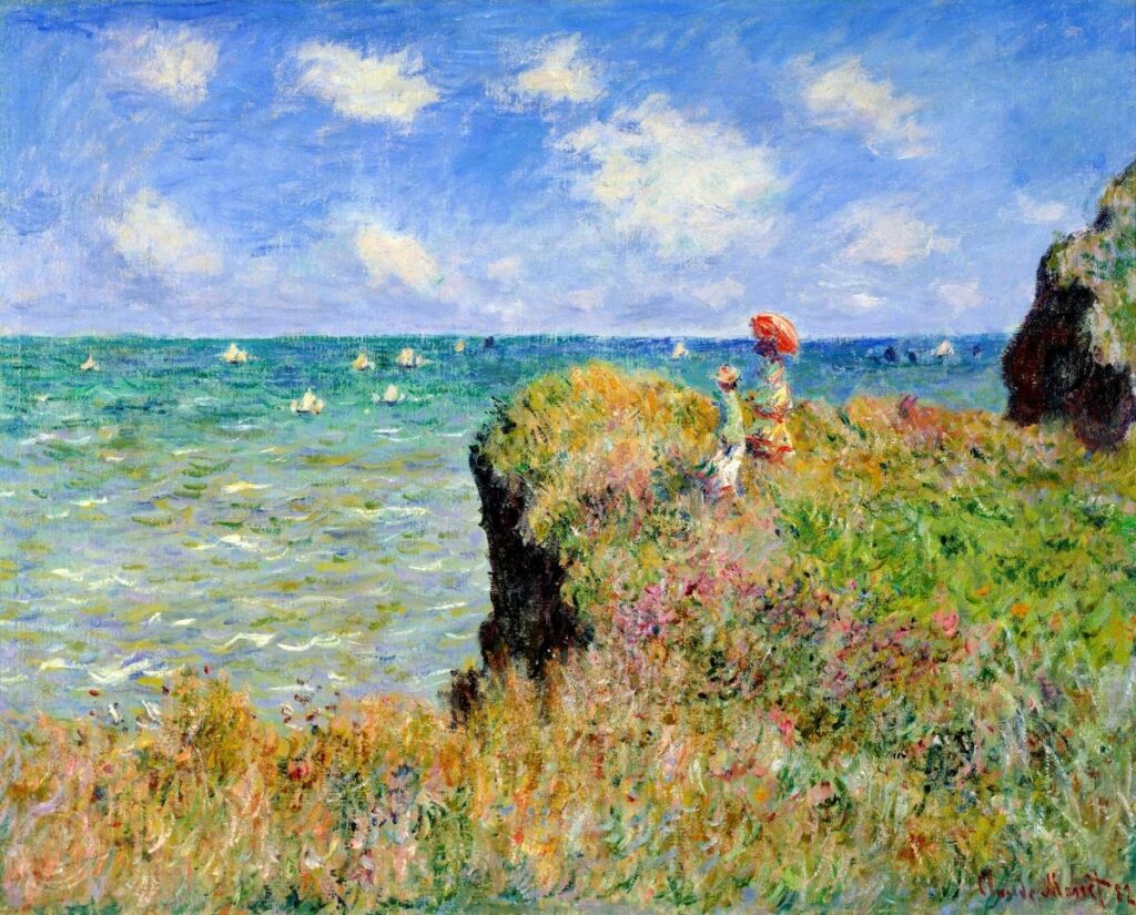 10. The Cliff Walk at Pourville (1882) Claude Monet
