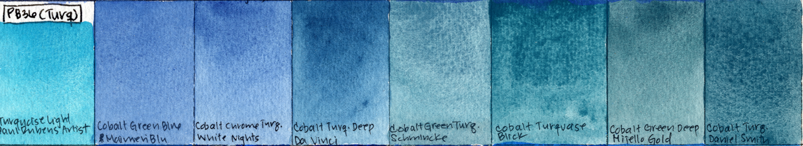 23. PB36 Turquoise swatch chart