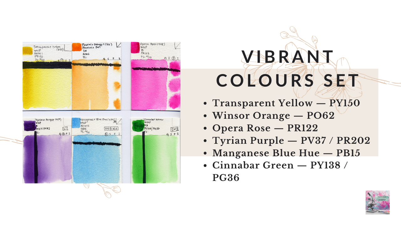 Winsor & Newton Professional Vibrant Set swatches