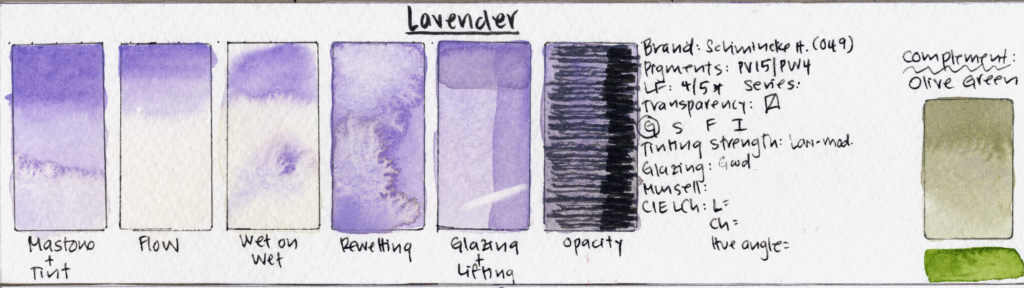 Lavender Schmincke Swatch Sheet-1