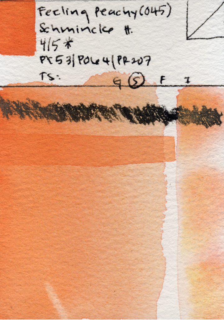 Swatch card of Feeling Peachy.