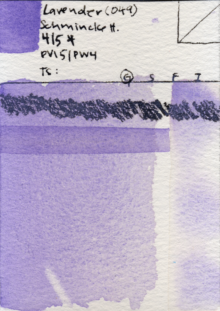 Swatch card of Lavender.