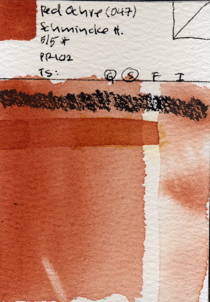 Swatch card of Red Ochre.